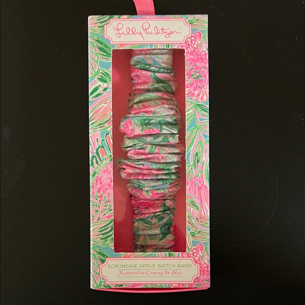 Lilly Pulitzer Scrunchie Apple Watch Band in Blue Horizon Coming in Hot